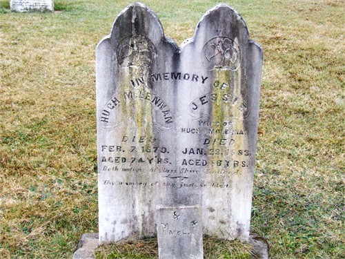 Photo of headstones/Hugh McLennan d1870 hdstn R Denys cem